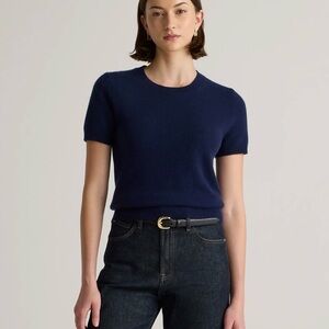 Quince 100% Mongolian Cashmere  Tee in Navy Size Medium 208